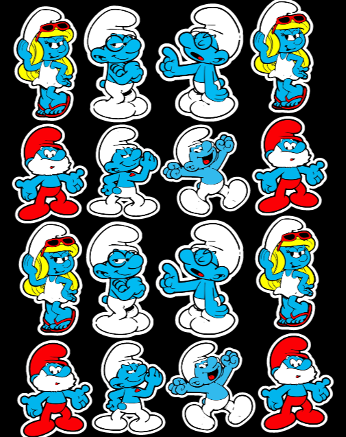 Blue Smurf cake toppers