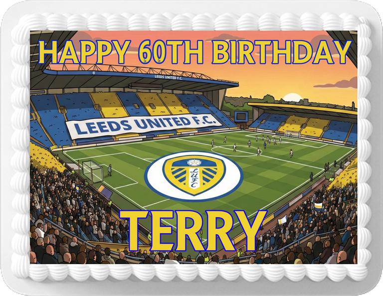 Leeds stadium cake topper