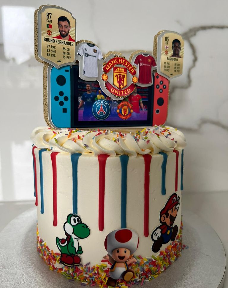 Mario themed cake toppers
